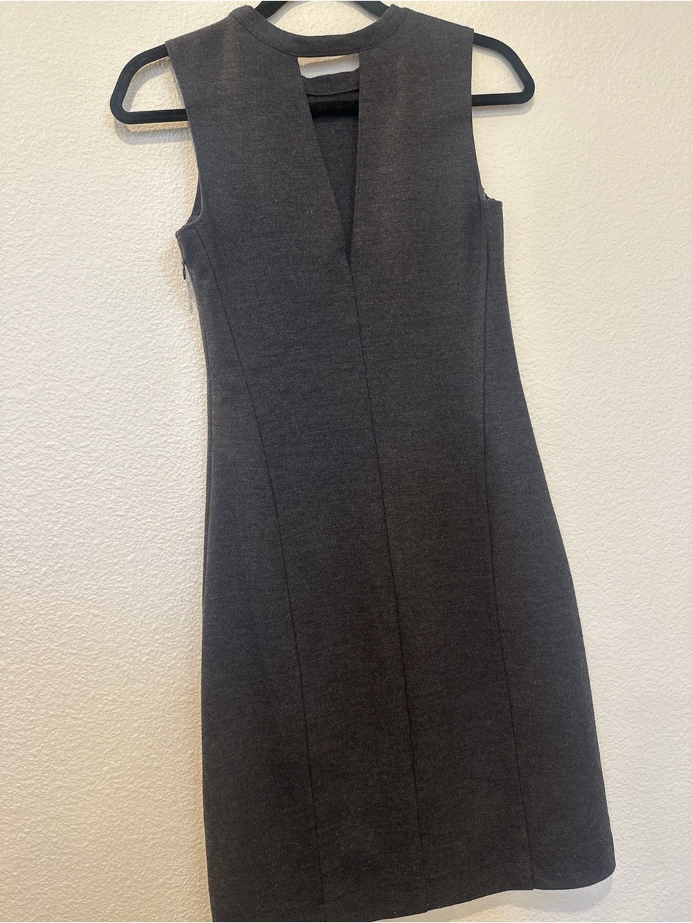 Theory Virgin Wool Blend Sheath Dress Size 2 Quiet Luxury Open Back Minimalist